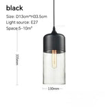 Nordic LED Hanglamp Glas & Hout – Moderne Plafondlamp E27