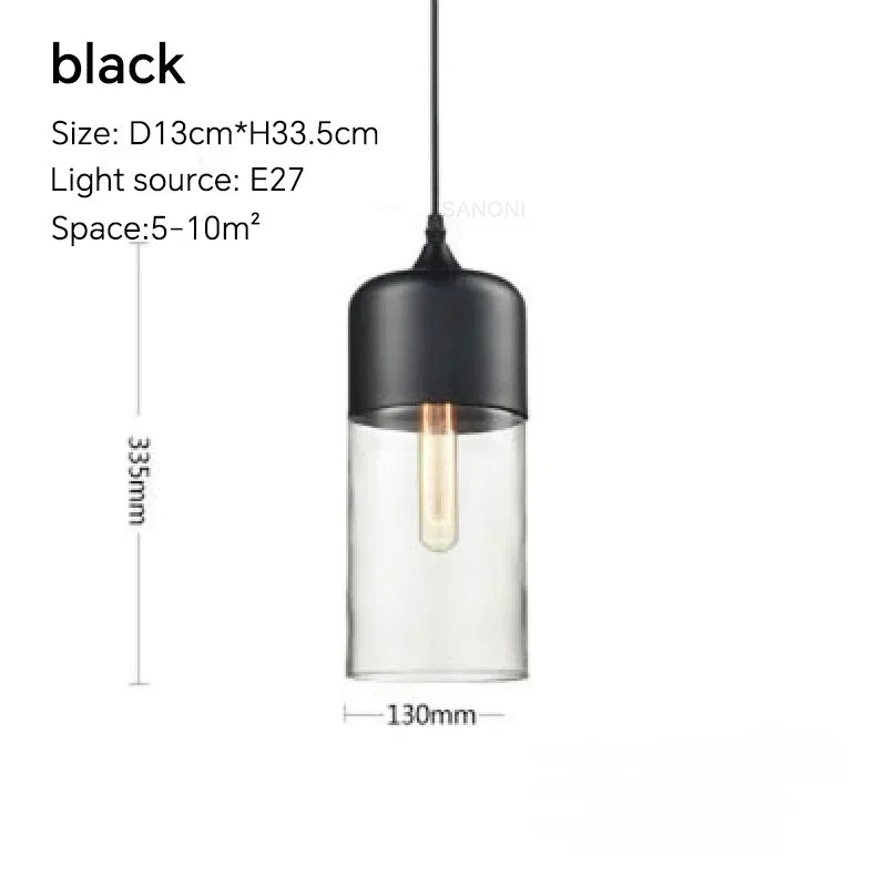 Nordic LED Hanglamp Glas & Hout – Moderne Plafondlamp E27
