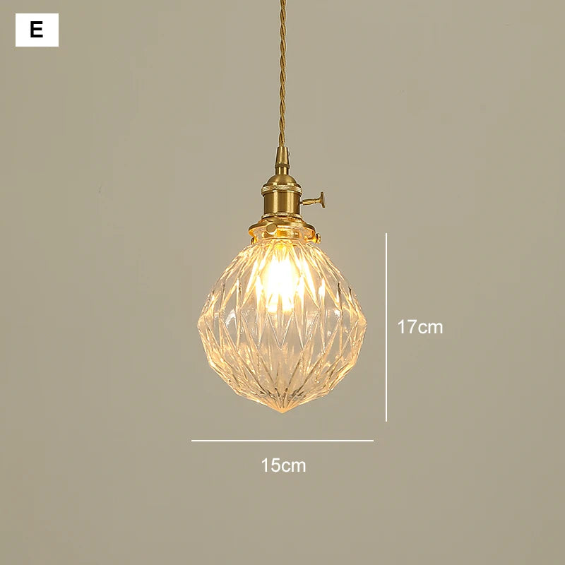 Moderne Franse Retro Hanglamp – Gouden Glazen LED Plafondlamp Eetkamer