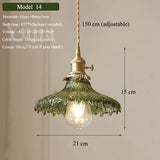 Groene Glazen Hanglamp – Vintage Moderne Plafondlamp E27