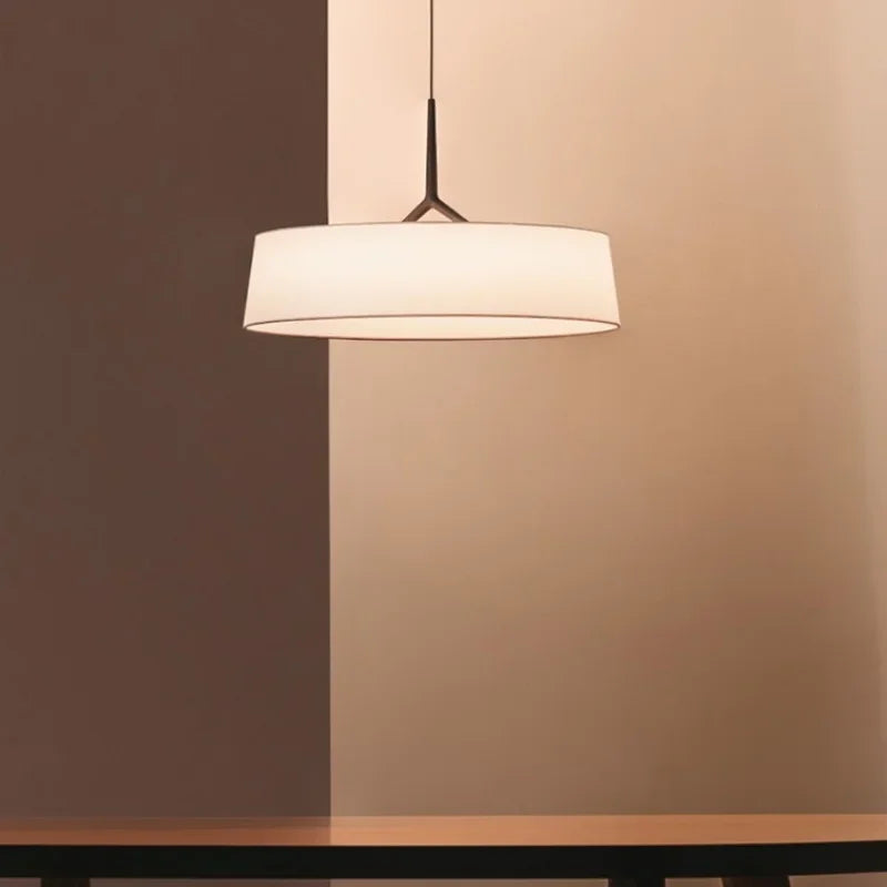 Minimalistische LED Stoffen Hanglamp Rond Voor Eetkamer & Slaapkamer
