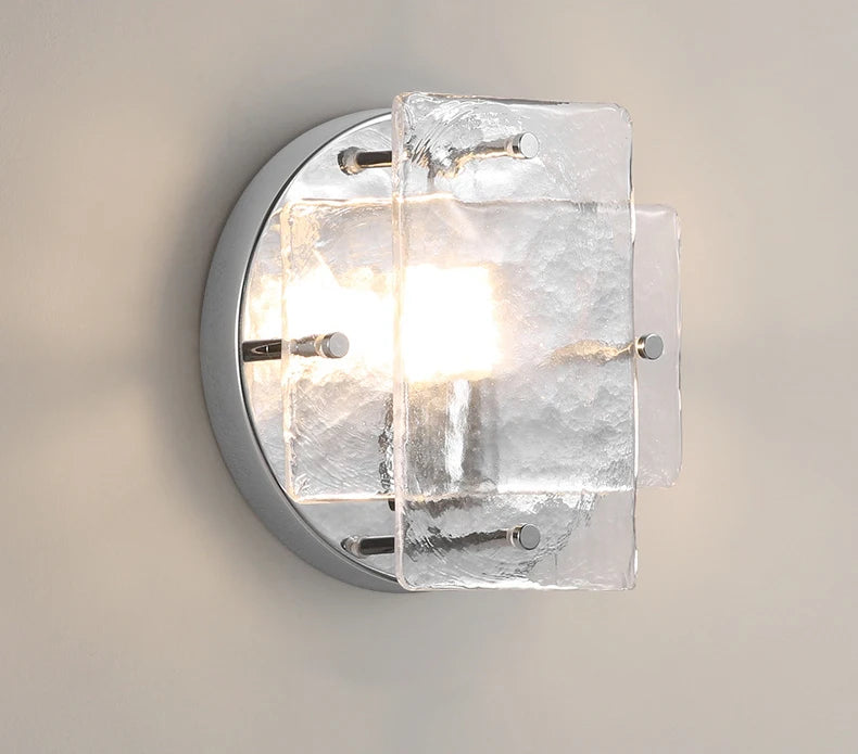 Ijsglas Wandlamp – Chroom Metaal G9 LED Sconce 5–10m²