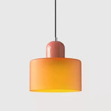 Vintage Kleine Hanglamp Glas-in-Lood – Roze/Oranje/Groen/Wit – E27