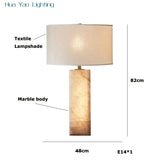 Moderne Marmeren Tafellamp LED met Stoffen Kap – Slaap- & Woonkamer