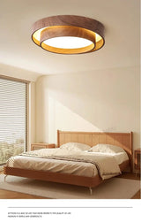 Menvix Nordic LED Plafondlamp – Walnoothout Design Slaapkamer & Woonkamer