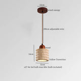 Mid Century LED Hanglamp Hout & Geel Travertijn – Modern Design