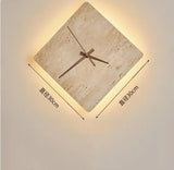 Travertin Wandlamp met Klok – LED Natuursteen Wabi-Sabi Design