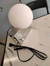 Deense Tafellamp LED Glas Bol RVS Basis Voor Slaapkamer