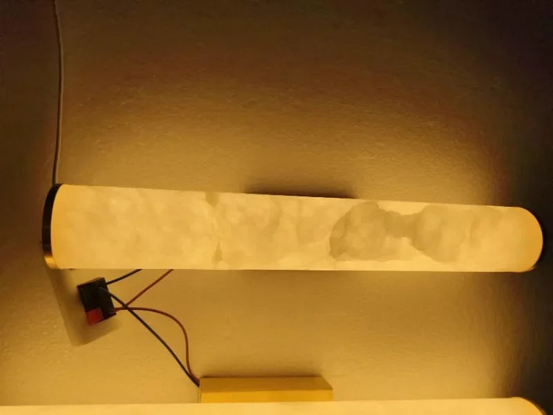 Luxe Marmeren Wandlamp – Minimalistisch Messing LED