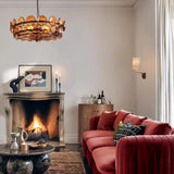 Franse Retro Hanglamp – Luxe Gekleurd Glas LED Pendant Light E14