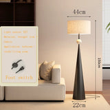 Wabi-Sabi Vloerlamp – Minimalistisch Japans Design met Stoffen Kap