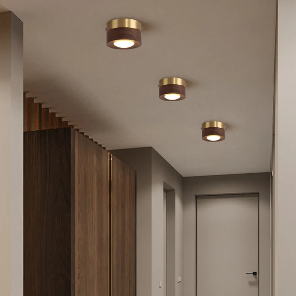 Houten Plafondlamp Walnoot/Essen – LED Spot Ø3-5m² Modern