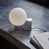 Deense Tafellamp LED Glas Bol RVS Basis Voor Slaapkamer