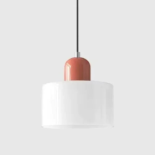 Vintage Kleine Hanglamp Glas-in-Lood – Roze/Oranje/Groen/Wit – E27