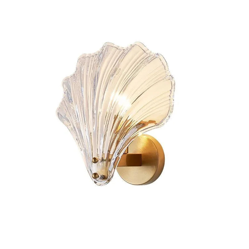 Nordic Glas Shell Wandlamp E14 – Modern Bedlamp voor Slaapkamer & Gang
