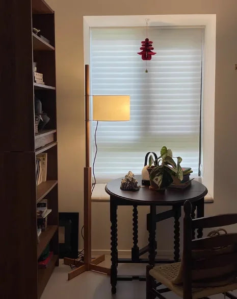 Retro Walnoot Houten Vloerlamp LED – Verstelbaar voor Woon- & Slaapkamer