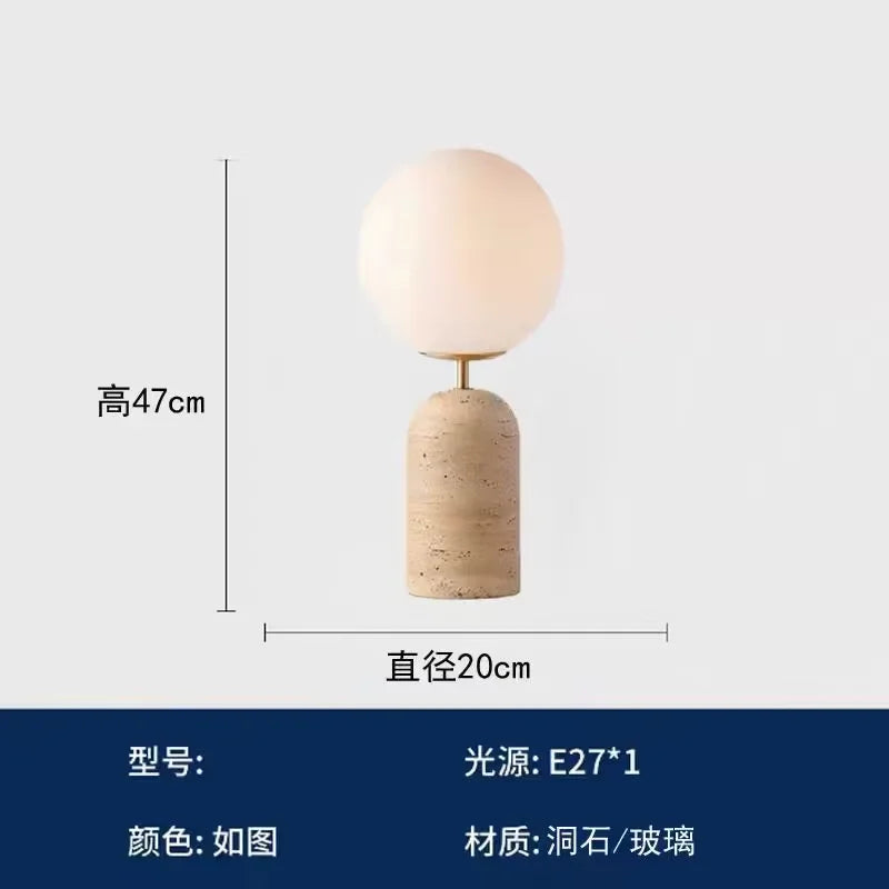 Moderne Gele Marmeren Tafellamp – Wabi Sabi Design voor Woonkamer