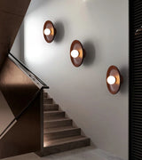 Japanse Houten Wandlamp – Ronde LED Sconce Slaapkamer/Woonkamer
