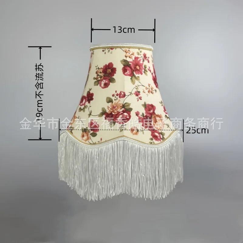 Handgemaakte Stoffen Lampenkap met Kwast – Vintage & Europees Design