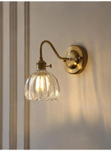 Japanse Retro Bloem Glazen Wandlamp E27 LED Bedlamp Modern Nordic