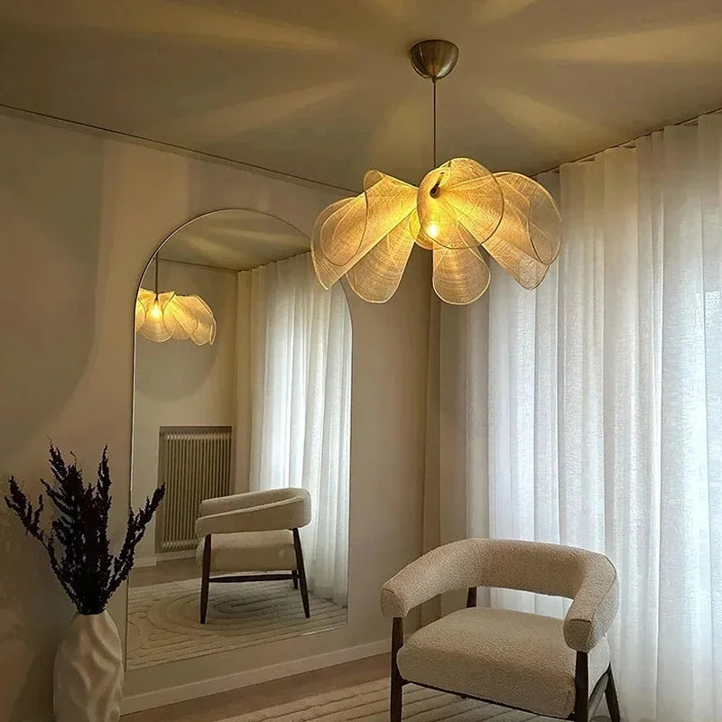Vintage Stoffen Plafondlamp Wabi Sabi Hanglamp – E27 LED