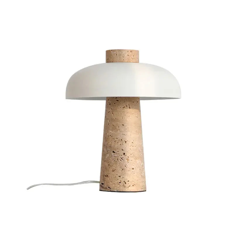 Nordic Paddenstoel Vloerlamp Travertijn Steen – Wabi Sabi Design