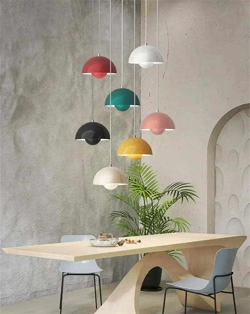 Moderne Nordic Bloemknop Hanglamp – Metaal, LED, E27, Meerdere Kleuren