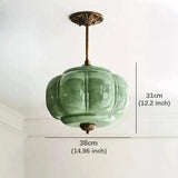 Retro Groene Glazen Hanglamp – Franse Nordic Melkglas Minimalistisch