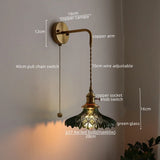 Groene Glas & Koper LED Wandlamp – Vintage Retro Wandverlichting E27