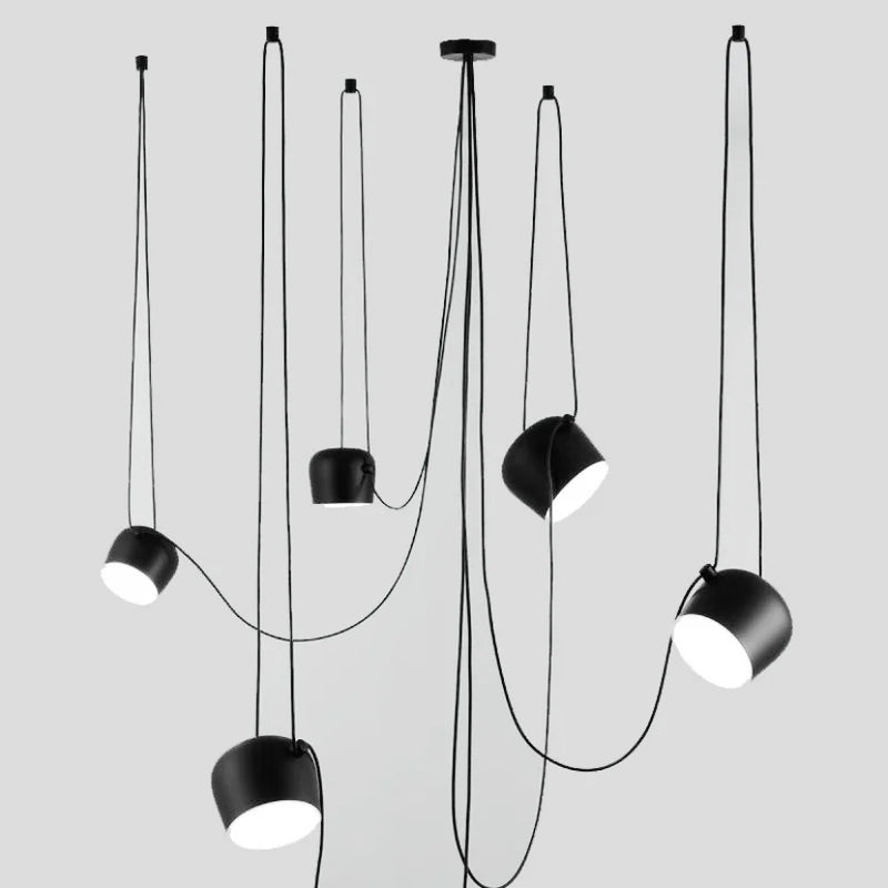 Nordic Hanglamp Drum E27 Aluminium Zwart