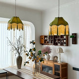 LED Hanglamp Groen Stoffen Kwast – Vintage Voor Woonkamer & Café