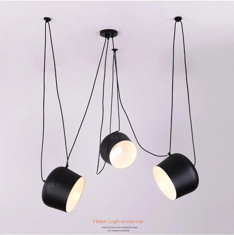 Nordic Hanglamp Drum E27 Aluminium Zwart