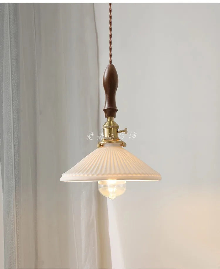 Japanse Keramische Hanglamp – Scandinavische Witte Plafondlamp E27