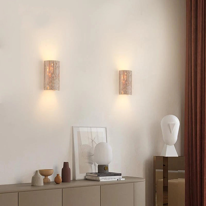 Travertin Wandlamp Beige – Luxe LED Sfeerverlichting, Moderne Stijl