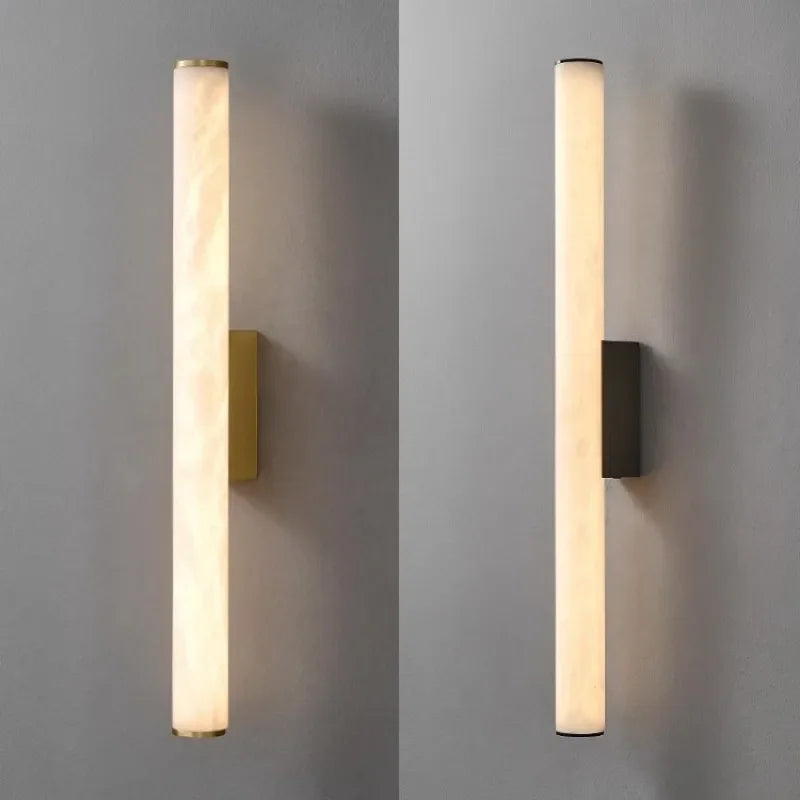Luxe Marmeren Wandlamp – Minimalistisch Messing LED