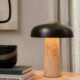 Nordic Paddenstoel Vloerlamp Travertijn Steen – Wabi Sabi Design