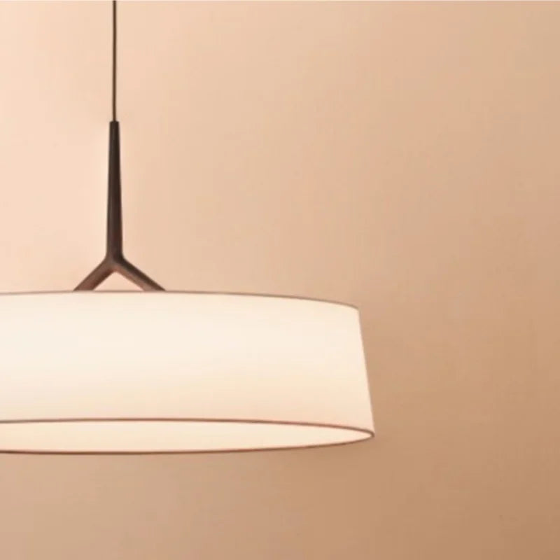 Minimalistische LED Stoffen Hanglamp Rond Voor Eetkamer & Slaapkamer