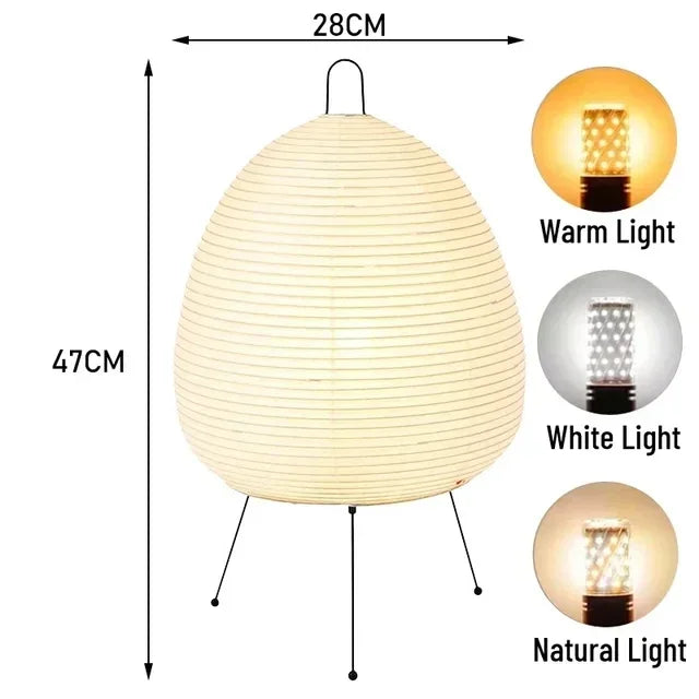 Noguchi Akari Rijstpapier Vloerlamp – Japanse Wabi Sabi Staande Lamp