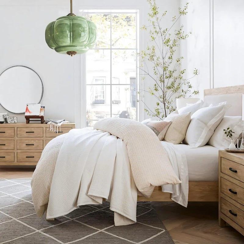 Retro Groene Glazen Hanglamp – Franse Nordic Melkglas Minimalistisch