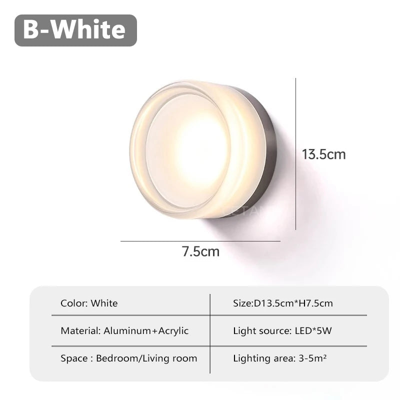 Nordic LED Wandlamp Amber Acryl – Moderne Slaapkamer & Woonkamer