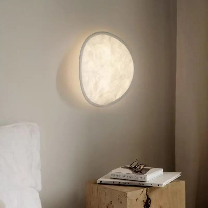 Nordic Wabi-Sabi Wandlamp – Zijde Crème Design Slaapkamerlamp