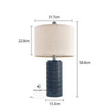 Retro Keramische Tafellamp met Stoffen Kap – LED E27 – Modern Design