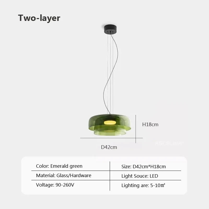 Nordic LED Hanglamp van Glas – Kleurrijke Moderne Plafondlamp