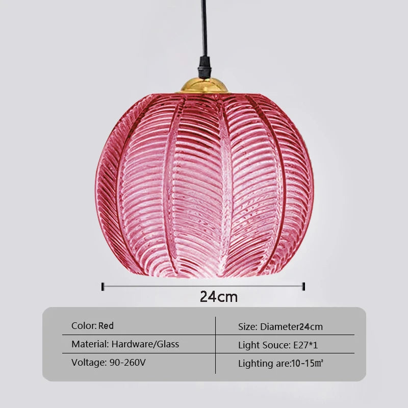 Nordic Hanglamp Glas Groen Bladmotief E27 Modern Woonkamer Slaapkamer