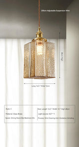 Japanse Vintage Glazen Hanglamp Brass LED Voor Slaapkamer & Eettafel