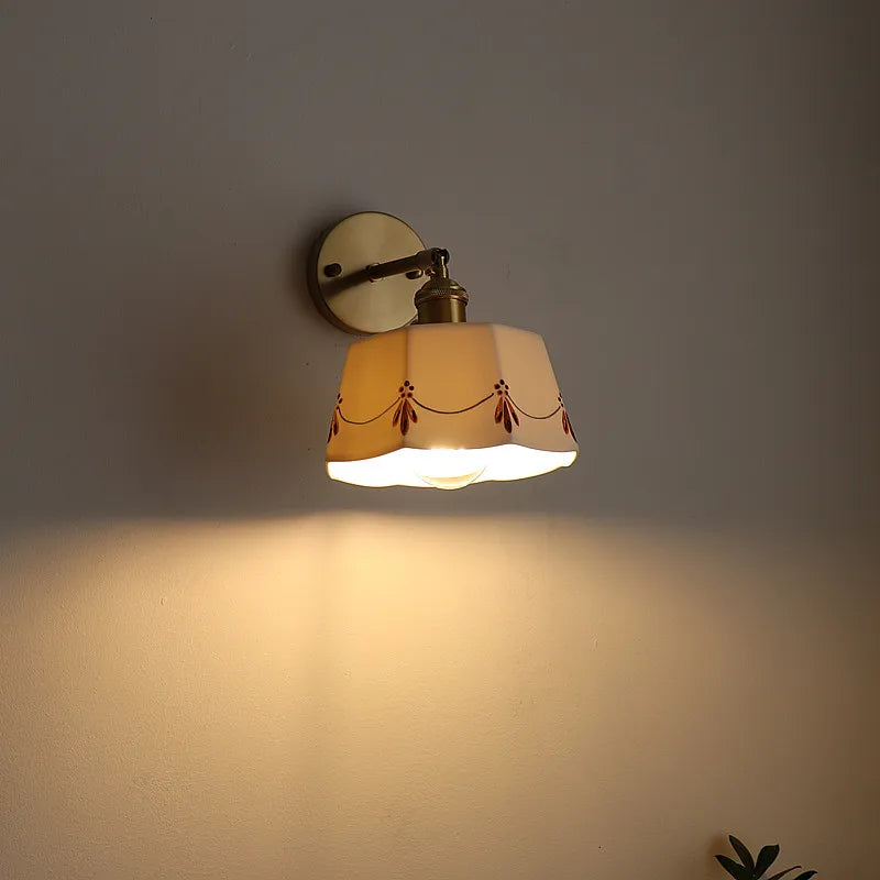 Wandlamp Keramiek & Koper – LED, Wit, E27, Up/Down, Moderne Stijl