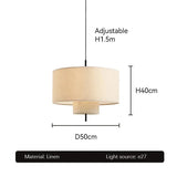 Wabi-Sabi stoffen LED hanglamp – Japanse stijl voor woonkamer & eetkamer