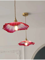 Vintage Bloem Hanglamp Glas E27 Voor Woonkamer, Slaapkamer & Bedside