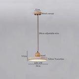 Mid Century LED Hanglamp Hout & Geel Travertijn – Modern Design
