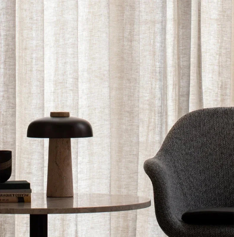 Nordic Paddenstoel Vloerlamp Travertijn Steen – Wabi Sabi Design